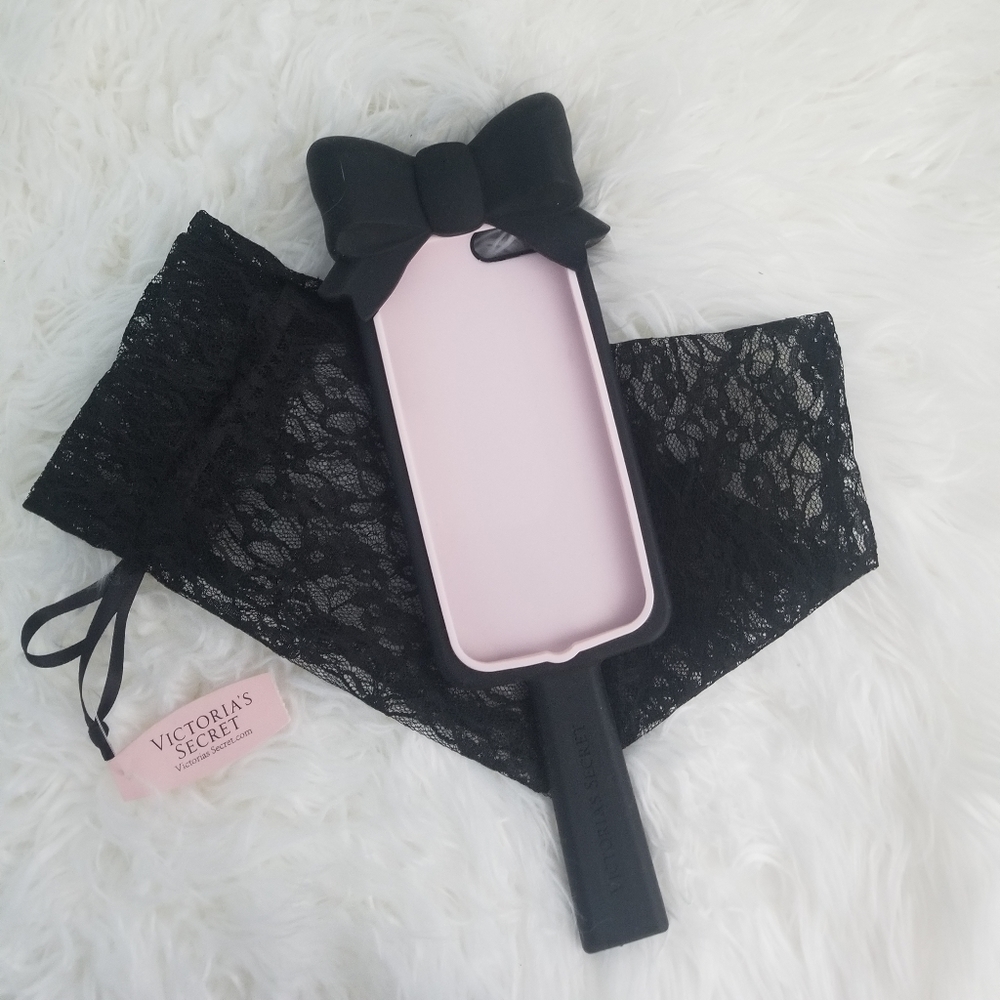 Black Bow Victoria Secret Mirrored iPhone Case